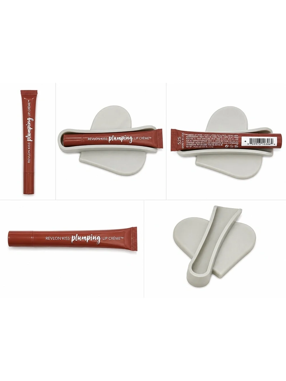 Heart Phone Lip Holder + Revlon Kiss Plumping Lip Crème 525 Barely Blush Set